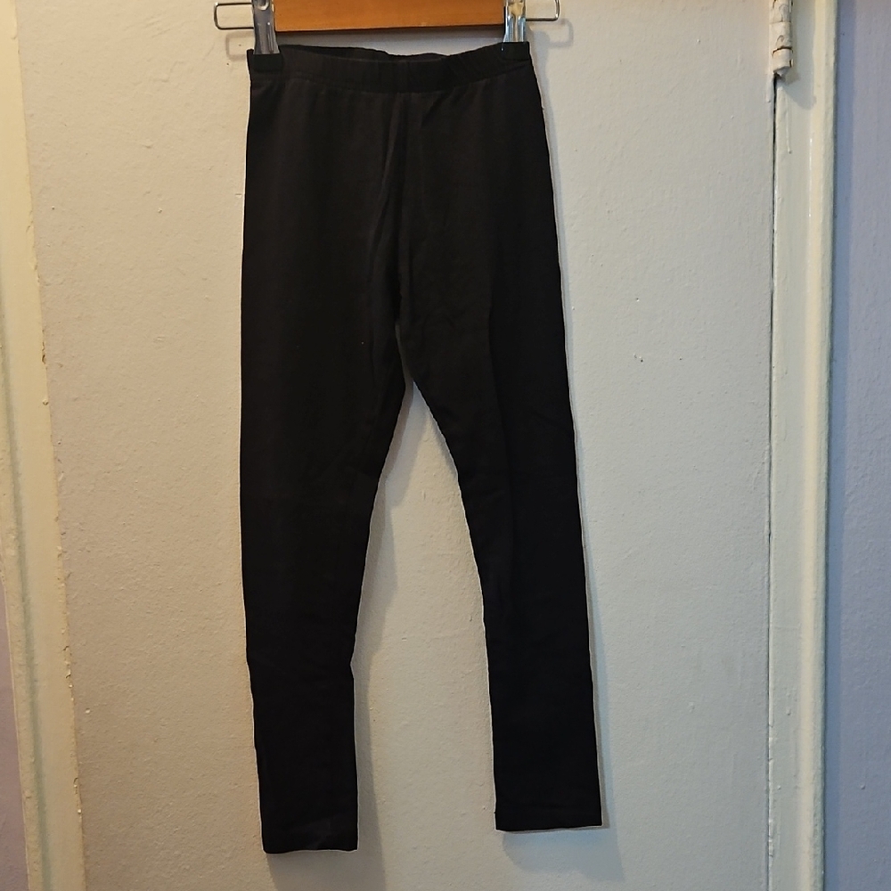 Girls First Black Slim Fit Leggings with Elastic Waistband